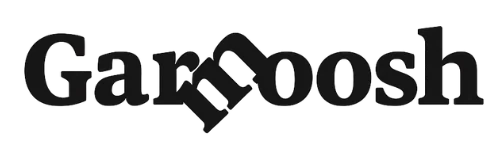 Garmoosh logo – Text logo with linked "oo" letters.