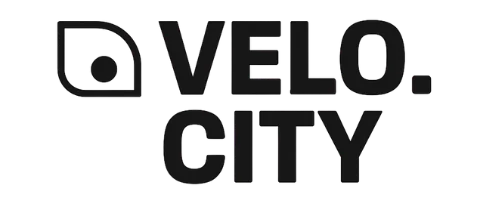 Velocity logo – Bold text with a circular icon.