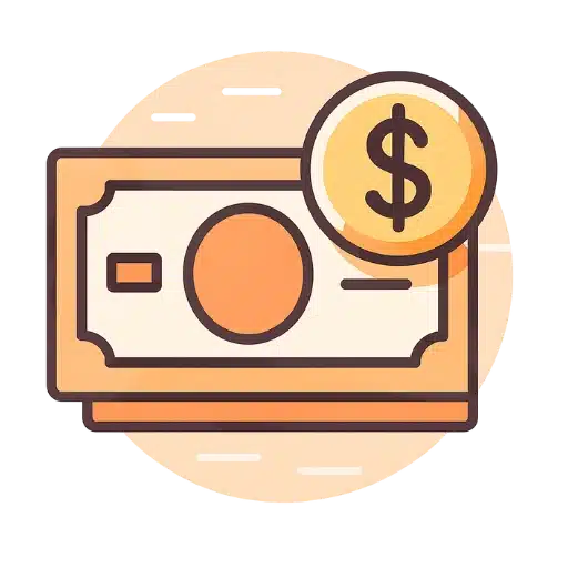 Image of a dollar bill with a coin overlay, representing fee payment or cash transaction